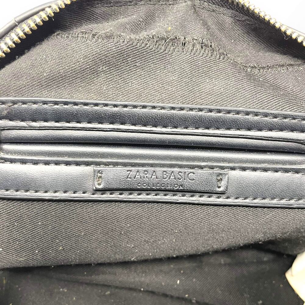 ZARA Red Black White Leather Colorblock Crossbody Handbag - Picture 6 of 14